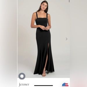 Jenny Yoo Black Crepe Jenner Dress